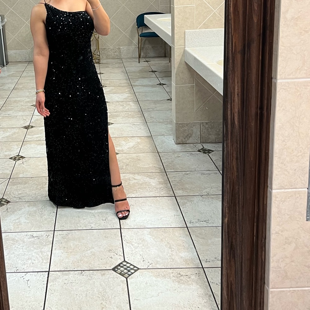 Long Black sequin dress